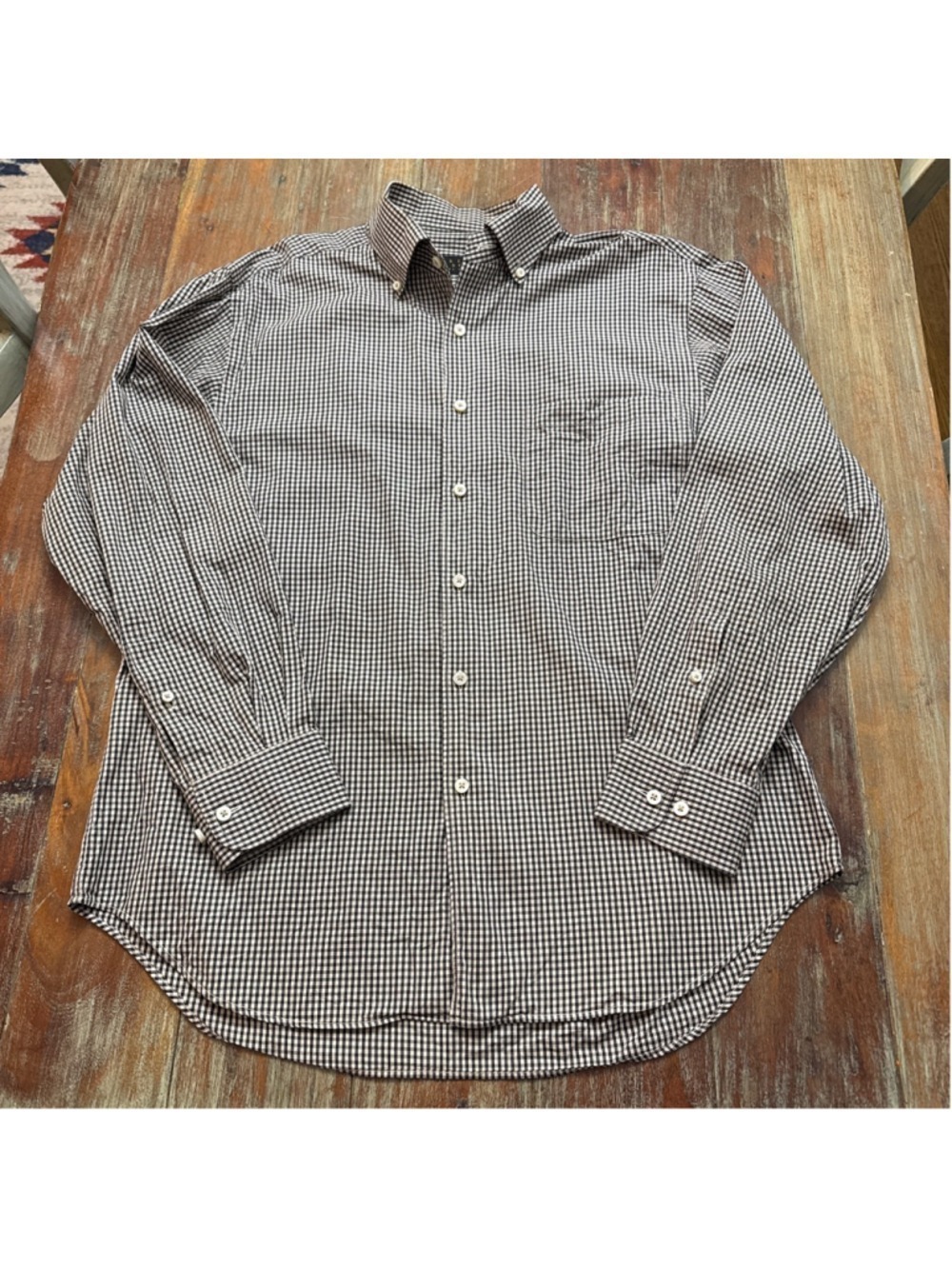 Robert Talbott Best of Class Button Down Shirt Large Brown Gingham